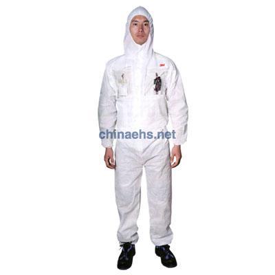 3M 4515TW 白色带帽连体防护服
