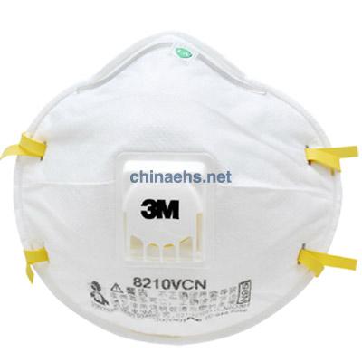 3M 8210V N95带呼吸阀防尘口罩（头戴式）