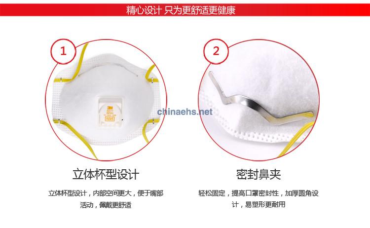 3M 8511 带呼气阀防粉尘防雾霾N95口罩