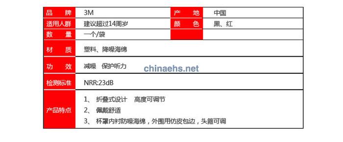 3M 1425折叠式降噪耳罩